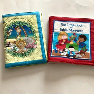 2 Soft Cloth Baby Toddler Books Learning Toys Handmade